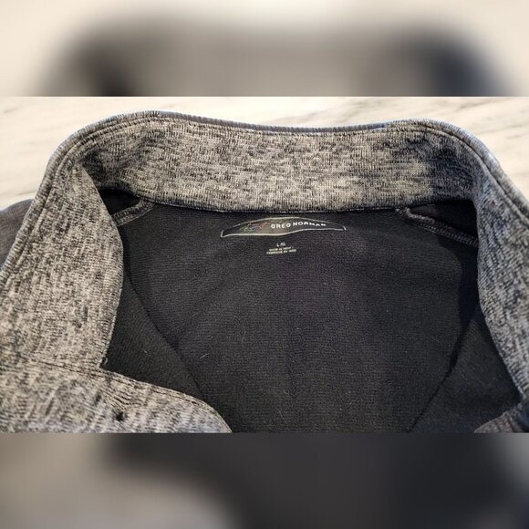 Greg Norman 1/4 Button Pullover Golf Sweatshirt Gray Fleece Lined Men's Large - Picture 3 of 6